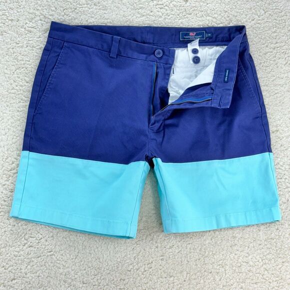 Vineyard Vines 7" Pieced Stretch Breaker Shorts Mens 34 Blue Casual Golf Pockets - Picture 4 of 10